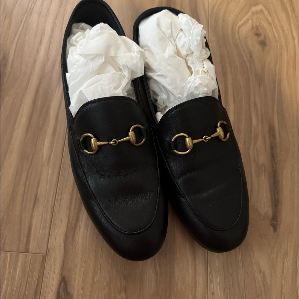 Gucci Black Brixton collapsible Leather Loafers - Picture 6 of 7